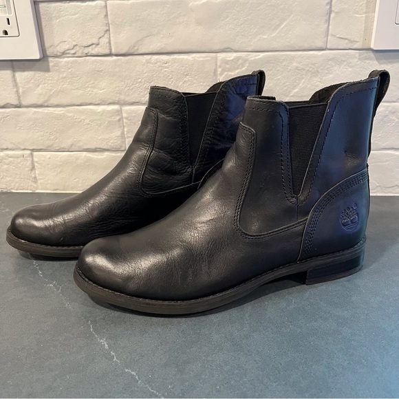 Timberland sz 8 Savin Hill Chelsea ankle black leather boots - Picture 2 of 16
